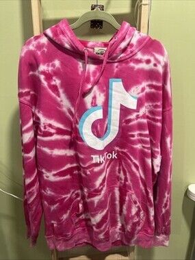 Jon Lauren "Tik Tok” Big Logo Tie-Dye Hoodie - Unisex Size L